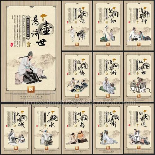 中医养生文化理疗灯箱挂画挂图走廊文化墙海报展板报psd模板素材